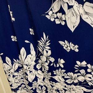 PETITE MEDIUM Maxi length blue and white dress.